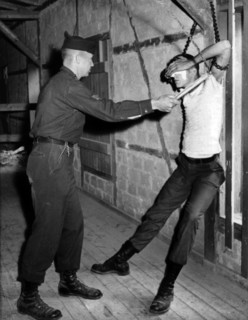 A hard interrogation in the "Iron Mike" test of the U.S. army