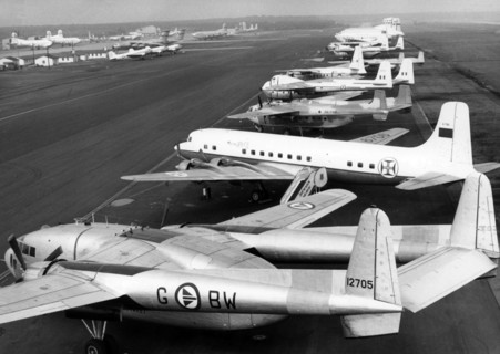 International military transport plane on Rhein-Main Air Base
