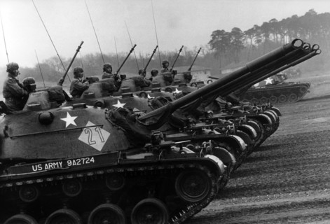 Military parade of the US Army in Hanau