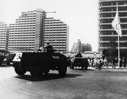 Olympic Games 1972: tanks in Olympic village