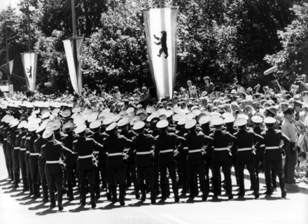 Military parade on farewell of Russian army from Berlin