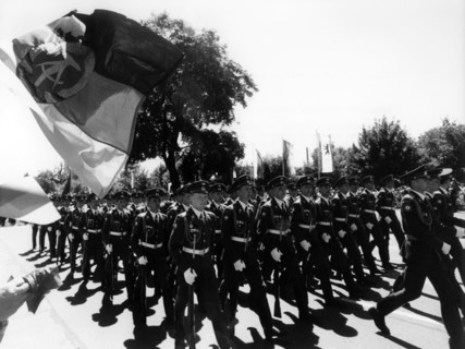 Military parade on farewell of Russian army from Berlin