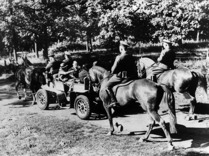 Herman Göring on a trip through the Schorfheide
