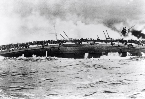 Battleship Blücher sinks