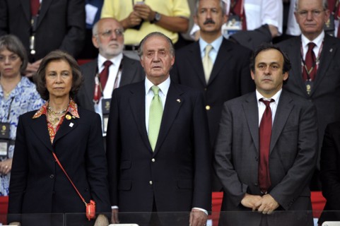 Sophie de Grèce, Juan Carlos Ier et Michel Platini