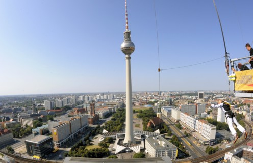 Nils Schumann beim "Base Flying"