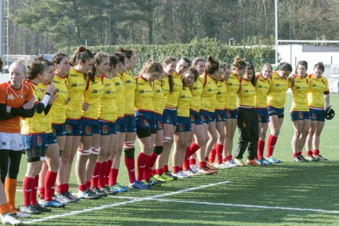 03 March 2018, Belgium, Brussels: Women's Rugby Union, Final of the Rugby Europe XV Championship
