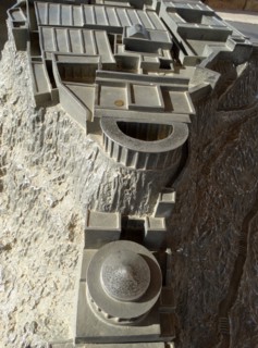 Model of Herod's Palace at Masada; an ancient fortification in the Southern District of Israel;