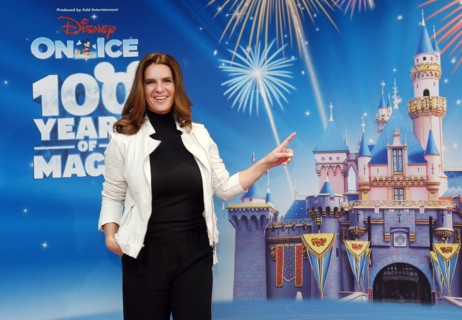 Retired German figure skater Katarina Witt at the premier of the ice skating show 'Disney on