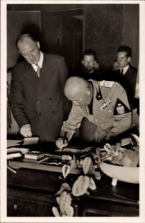 Münchner Abkommen 1938, Benito Mussolini, Unterzeichnung der Verträge, Photo Hoffmann S 10/2