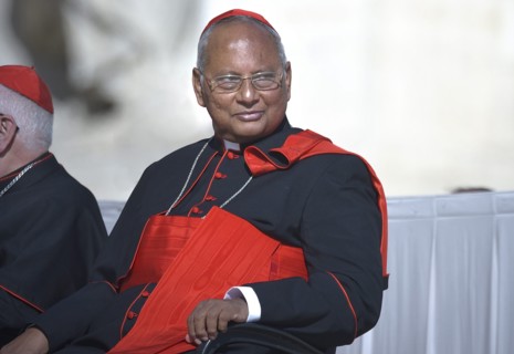 Cardinale dello Sri Lanka Albert Malcolm Ranjith Patabendige Don.Pope Francis during of a weekly