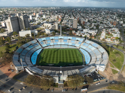 Aerial view of the Centenario Stadium. The opening match of the 2030 FIFA World Cup will take place
