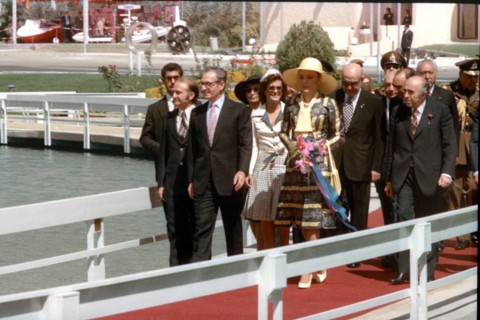 Mohammed Reza Shah Pahlavi et Farah Pahlavi en visite officielle