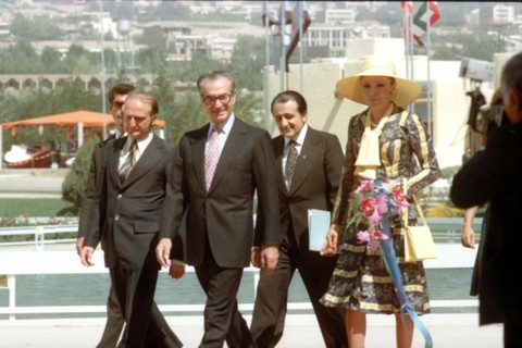 Mohammed Reza Shah Pahlavi et Farah Pahlavi en visite officielle