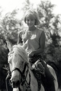 Sylvie Vartan on horse-back