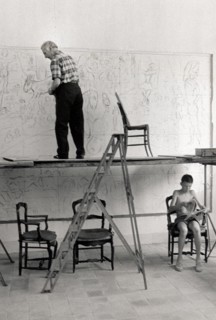 Marc Chagall dans son atelier à Vence, 1959