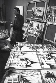 Bernard Buffet dans son atelier