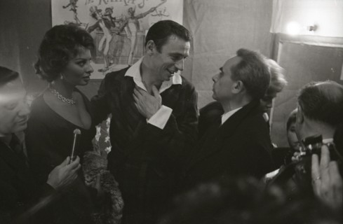 Yves Montand, Sophia Loren et Henri-Georges Clouzot (1958)