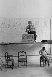 Marc Chagall dans son atelier à Vence, 1959