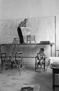 Marc Chagall dans son atelier à Vence, 1959