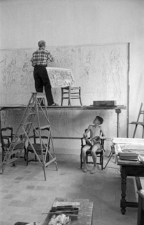 Marc Chagall dans son atelier à Vence, 1959