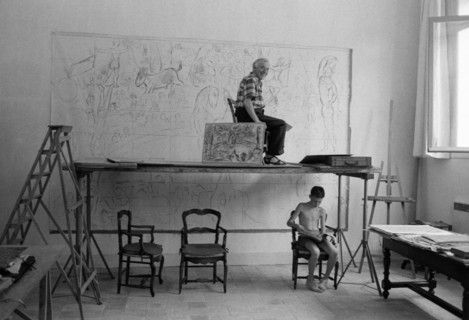 Marc Chagall dans son atelier à Vence, 1959