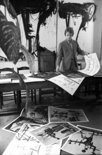 Claude François dans l'atelier de Bernard Buffet