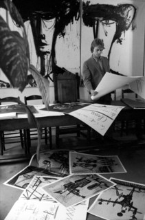 Claude François dans l'atelier de Bernard Buffet