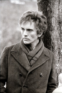 Terence Stamp on the set of a film
