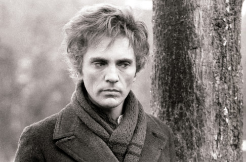 Terence Stamp on the set of a film