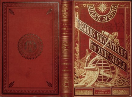 Verne, "Grands navigateurs du XVIIIe siècle" (Couverture de livre)