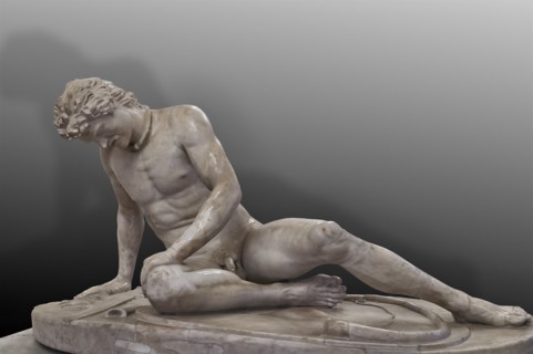 Statue Of “Capitoline Gaul”Marble Sculpture. From A Pergamene Originalthe Sculpture