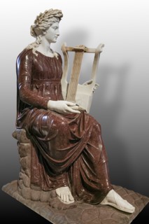 Statue of the goddess Rome playing a zither