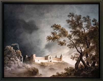 Giovanni Battista De Gubernatis: "Landscape in the storm and castle"