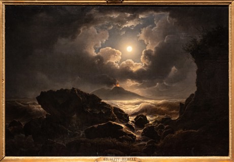 Joseph Rebell: "Gale in the Gulf of Naples at moonlight"