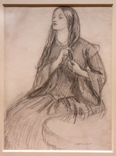 Rossetti, "Elizabeth Siddal plaiting her Hair"
