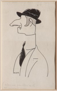 Mario Vellani Marchi (1895-1979), "Virile profile with bowler"