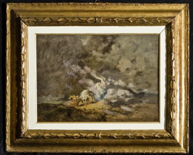 Collezione Assicoop / Unipol : Giuseppe Graziosi (1879-1942), "Fuga in Egitto". Olio su compensato,