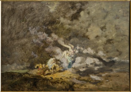 Collezione Assicoop / Unipol : Giuseppe Graziosi (1879-1942), "Fuga in Egitto". Olio su compensato,
