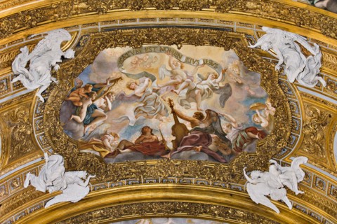 Church of Jesus, the interior: the volta of the antechoir with frescoes
