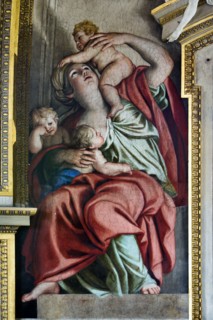 Basilica of St Andrew della Valle, the bowl-shaped vault of the apse: the Charity
