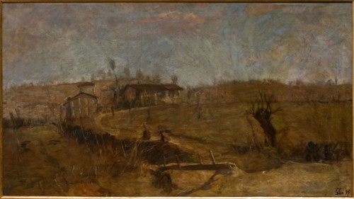 Giuseppe Graziosi  (1879-1942),  "Landscape of Savignano"