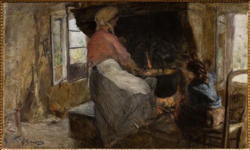 Giuseppe Graziosi  (1879-1942),  "Woman at the Harth"