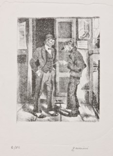 Remo Zanerini, "A boy watching a gentleman's pocket watch"