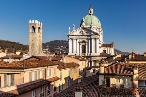 Brescia, view of the town from the Hotel Vittoria