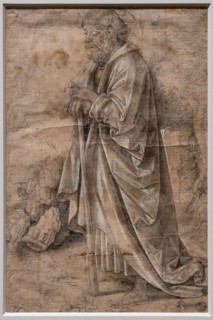 "Madonna in Adoration, St. Peter, Faith and Charity, Infant Jesus blessing on a Chalice", by Francesco di Simone Ferrucci