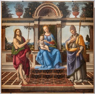 "Madonna and Child between St.  John the Baptist and St. Donatus of Arezzo", by Andrea Del Verrocchio