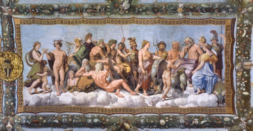 Rome, Villa Farnesina, Loggia of Cupid and Psyche: view of the vault