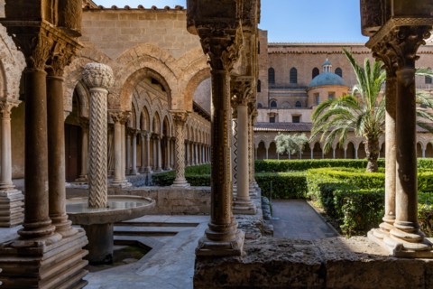 Monreale, Duomo, the cloister of the Benedectine monastery
