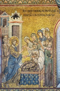 Monreale, Duomo: "Jesus brings back to life the widow's son"